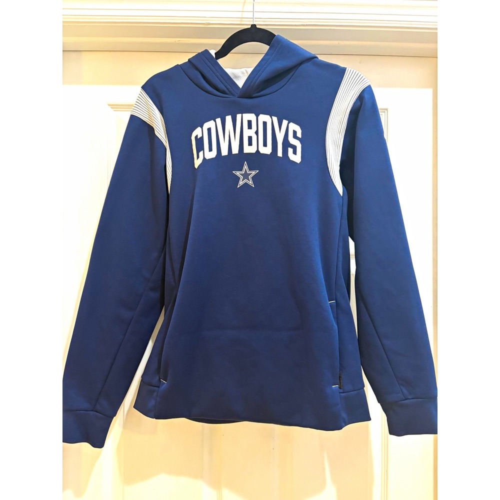 Nike Dallas Cowboys NFL Therma-FIT Pullover Hoodie Sweatshirt Blue White XL